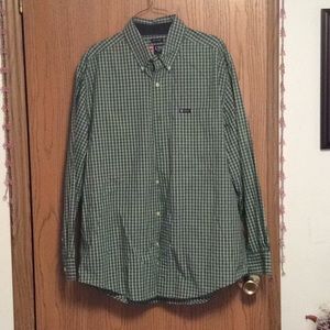 Men’s Green White Button Up
